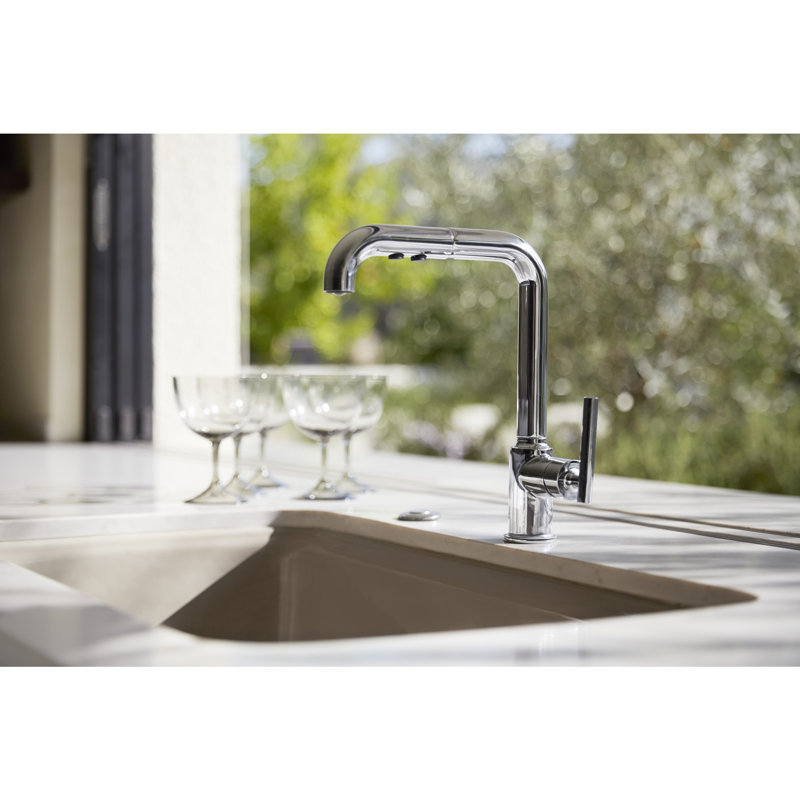 K7505BL,CP,VS Kohler Purist® Pull Out Bar Faucet with Accessories